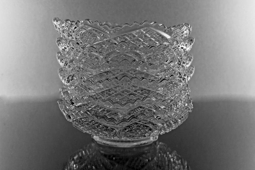 Antique Footed Dessert Bowls, American Brilliant, Cut Glass, Fruit