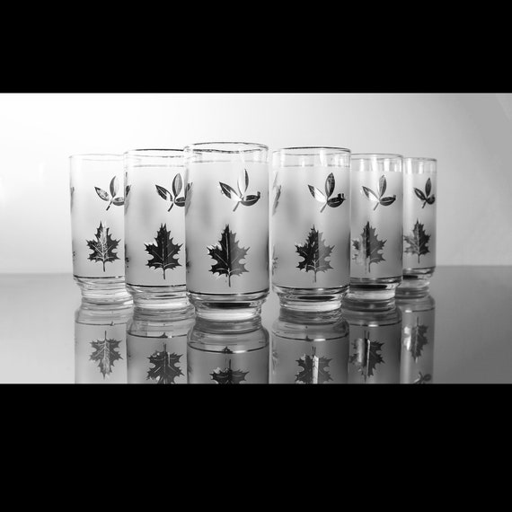 Libbey Glass Tumblers, Silver Leaf, Flat Tumbler, 12 Ounce, Set of 4, Discontinued