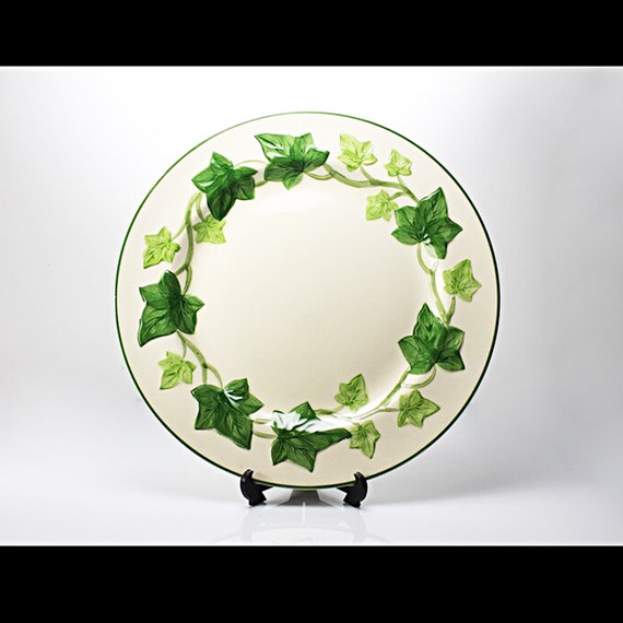 Dinner Plate Franciscan California, Ivy, 10 Inch, Green and Cream