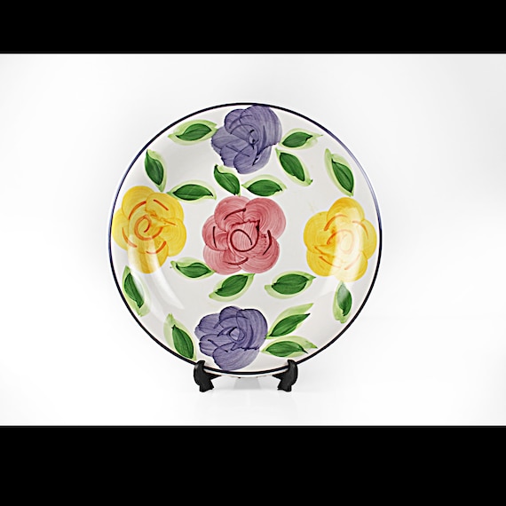 Salad Plate, Tabletops Unlimited, Flora di Roma Rosa, Rose Pattern, 8 Inch