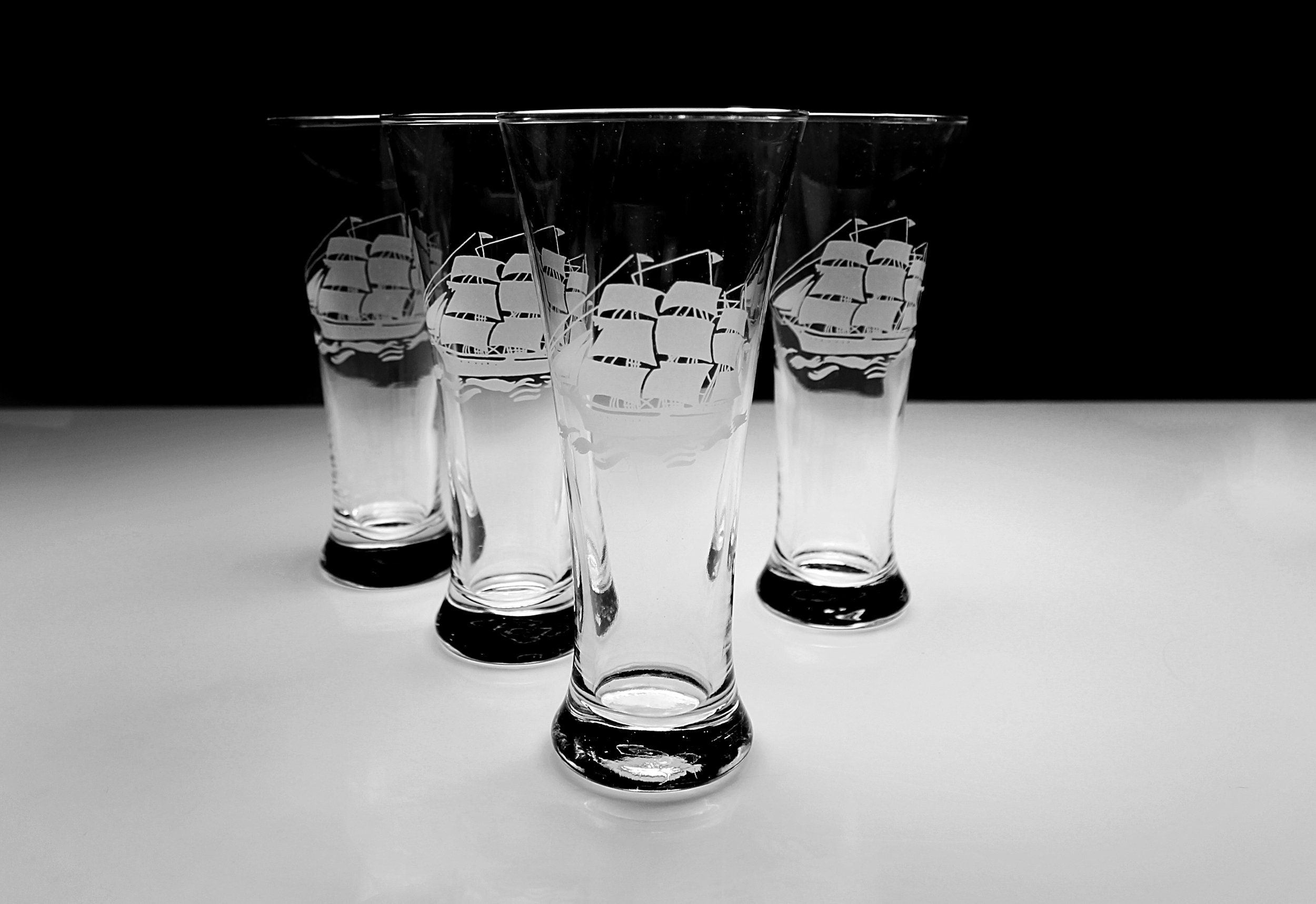 Pilsner Glasses, Pasabahce, The Mariner Fleet, Made in Turkey, Beer