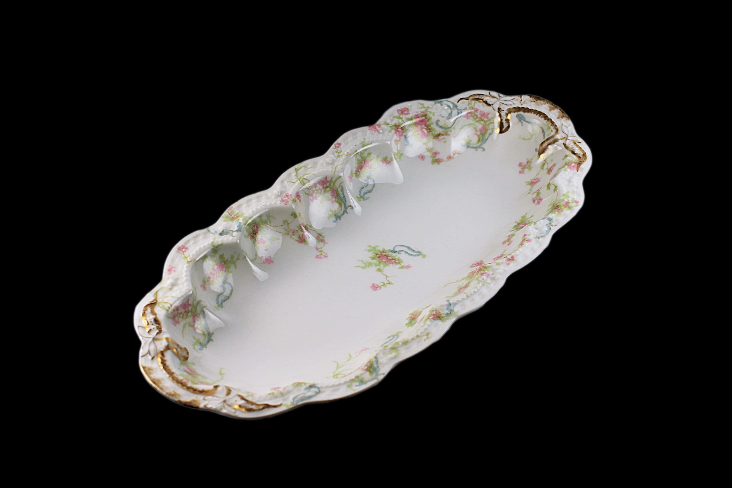 Antique Oval Celery Bowl, Haviland, The Princess, Limoges, Porcelain