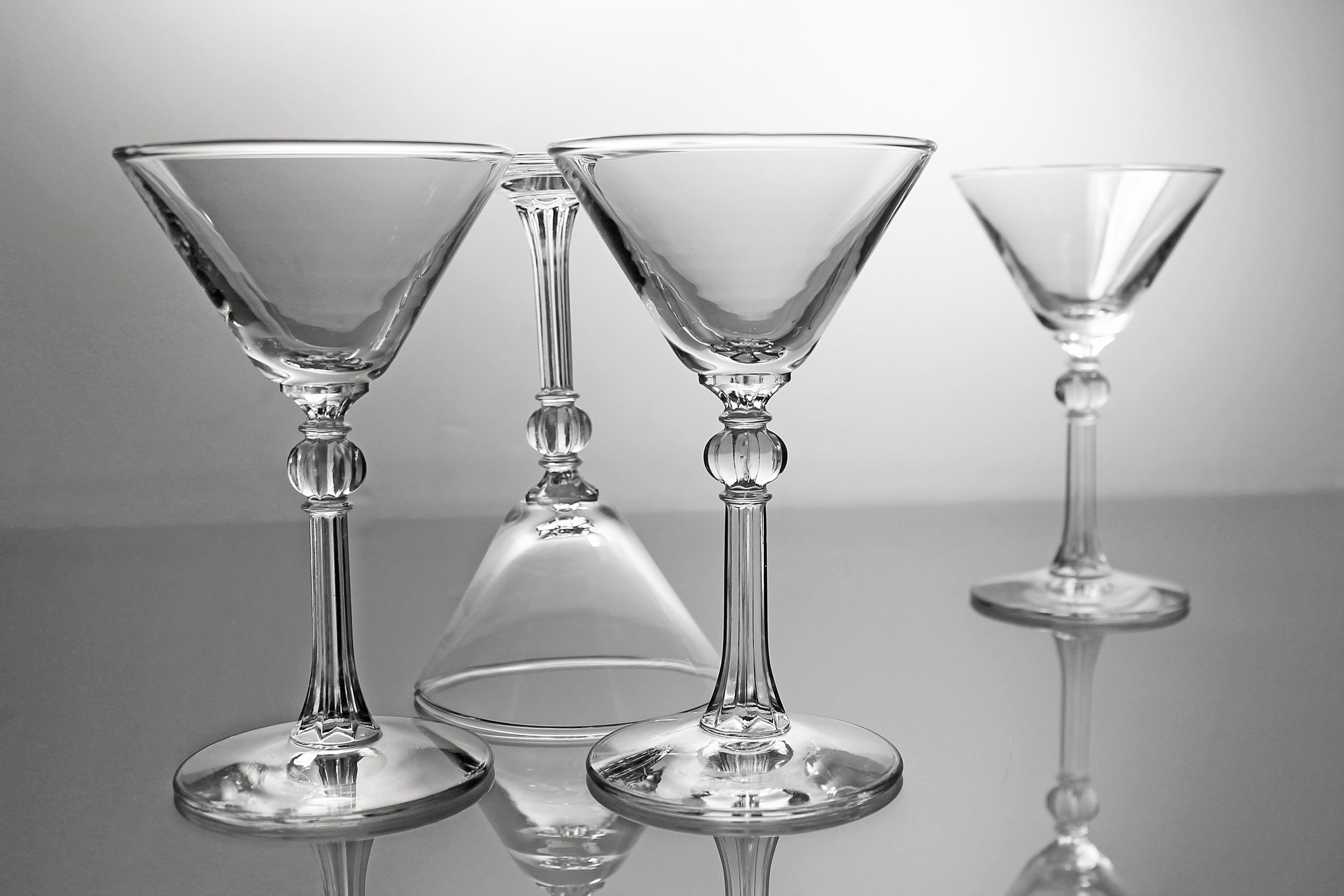 Libbey Martini Glasses, Stardust, Liquor Cocktail, Set of 4, Barware