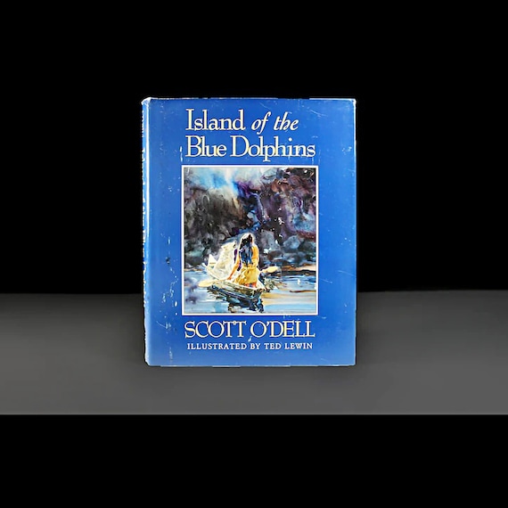 Children's Hardcover Book, Island of the Blue Dolphins, Scott O'Dell, Historical Fiction, Illustrated