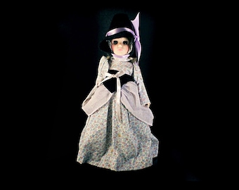 Effanbee Doll, 1975 Collectible, Closing Eyes, Plastic, Hard Body, Display Doll, Doll With Stand, 12-Inch Doll