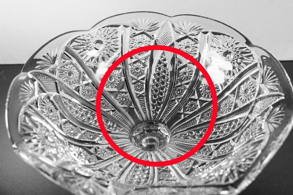 Antique EAPG Compote Bowl, Hobstar Pattern, 1800s, Pressed Glass, Clear