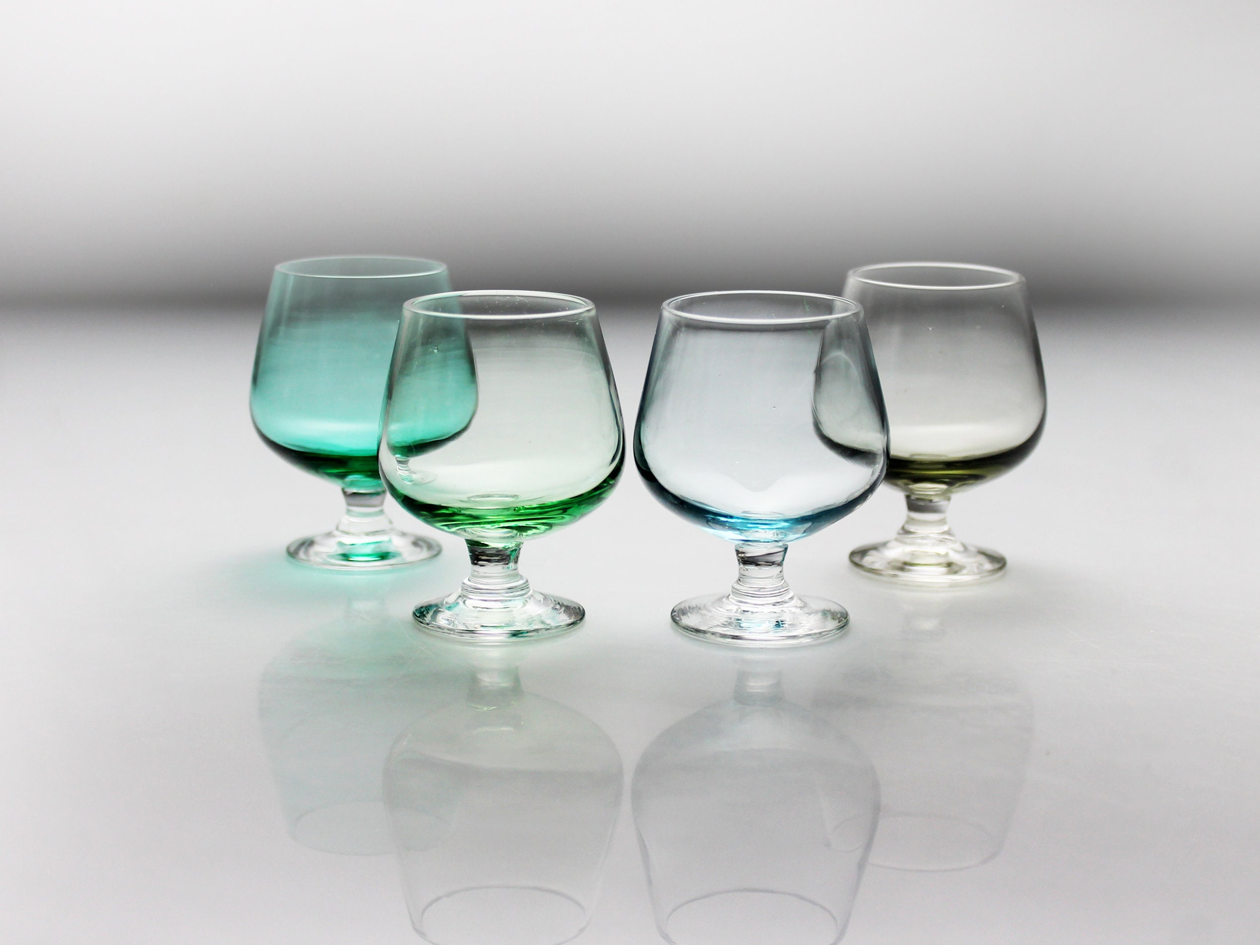 Miniature Brandy Snifters, Various Colors, Set of 4, Aperitif Glasses, Cocktail Glasses