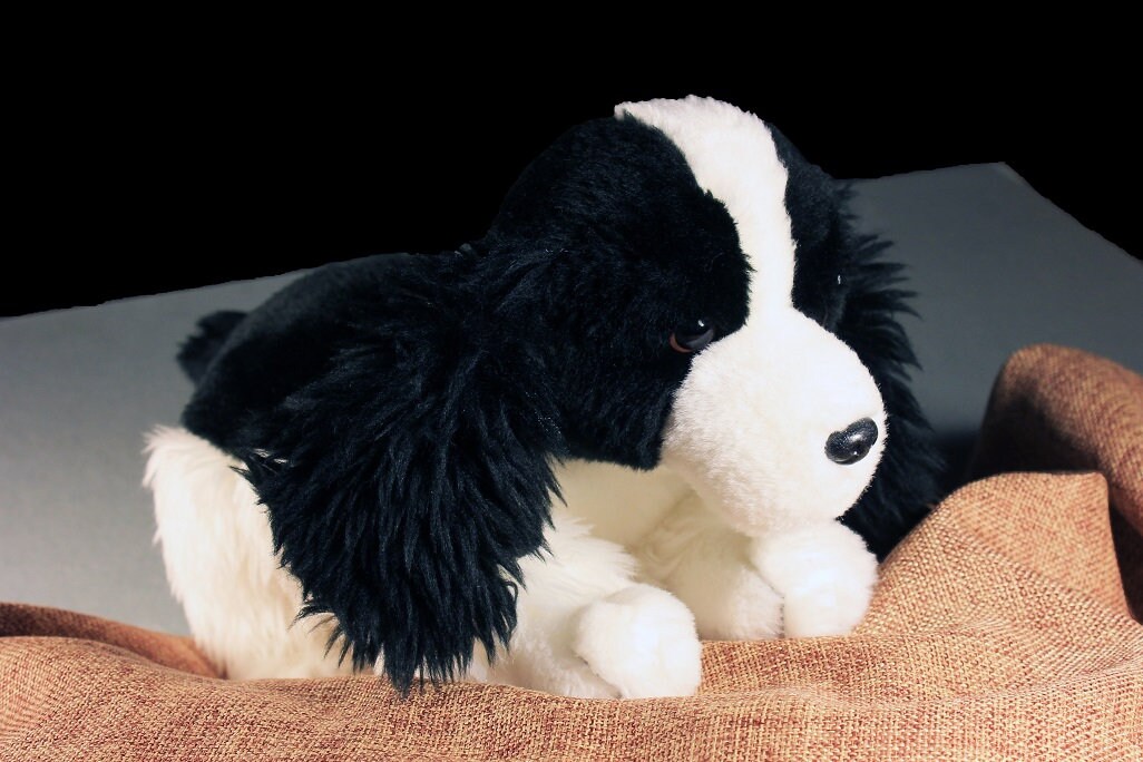 Plush Dog, Animal Alley, Cocker Spaniel, Black and White, Stuffed Animal, Small Plush Dog