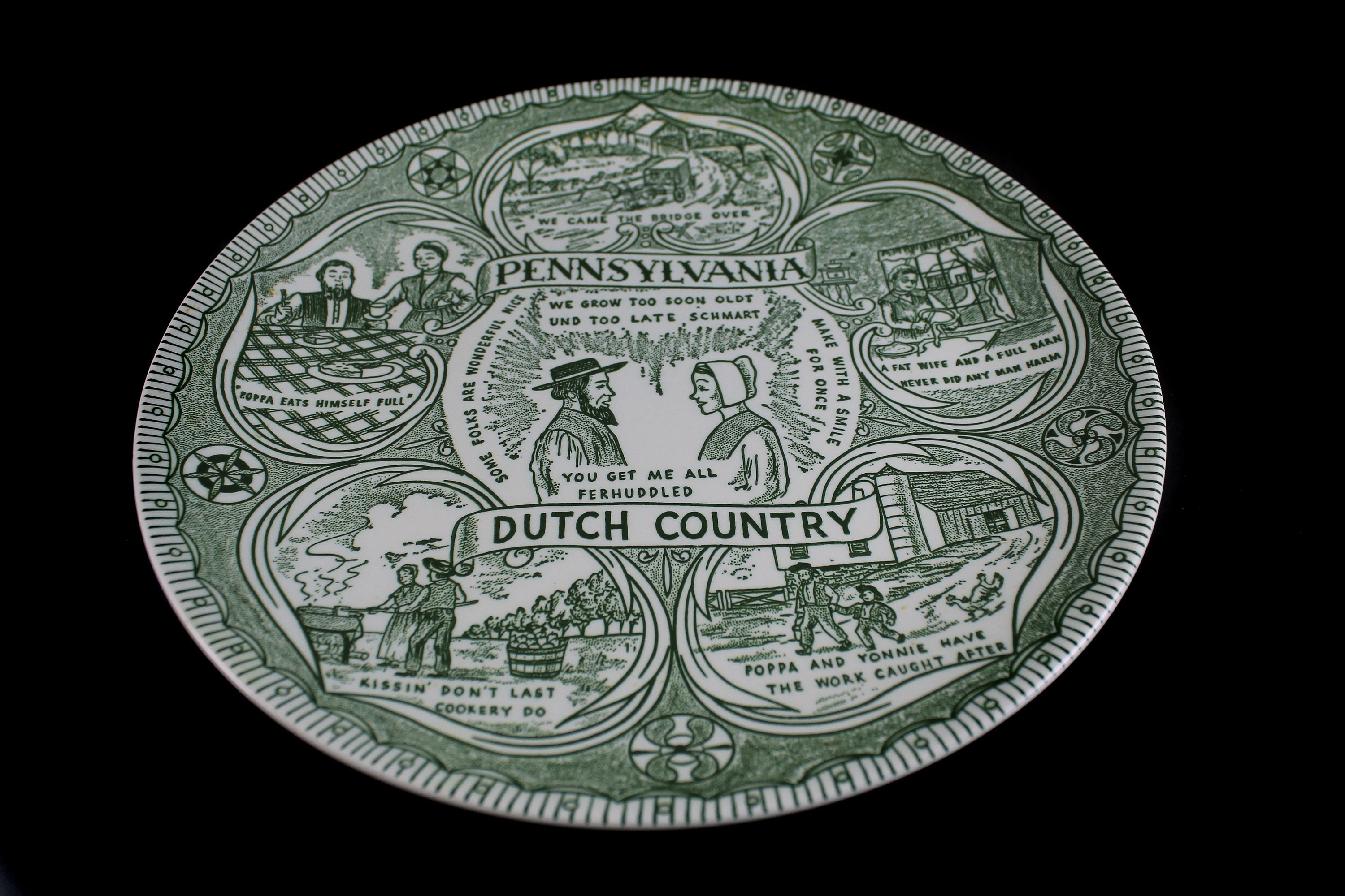 Pennsylvania Souvenir Plate, Dutch Country, State Plate, Collectors