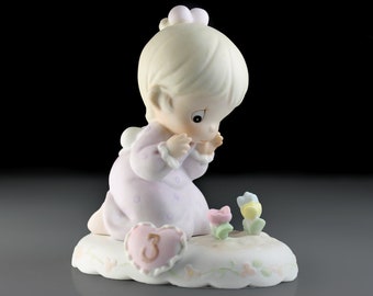 Enesco Precious Moments Figurine, Growing in Grace Age 3, Retired, 3 Inch, 1994 Collectible, Giftware