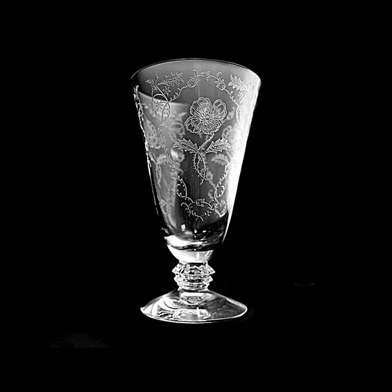 Fostoria Crystal Etched Glass, Shirley, Iced Tea, Etched Crystal, Wine Glasses, Barware, Stemware