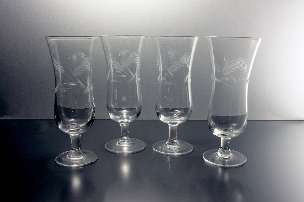 Etched Glass Parfait Glasses, Champagne Glasses, Cocktail Glasses, Set