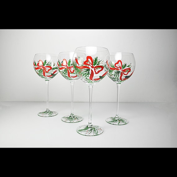 Lenox Handpainted Gems Balloon Wine Glasses, Set of 4 with Original Box