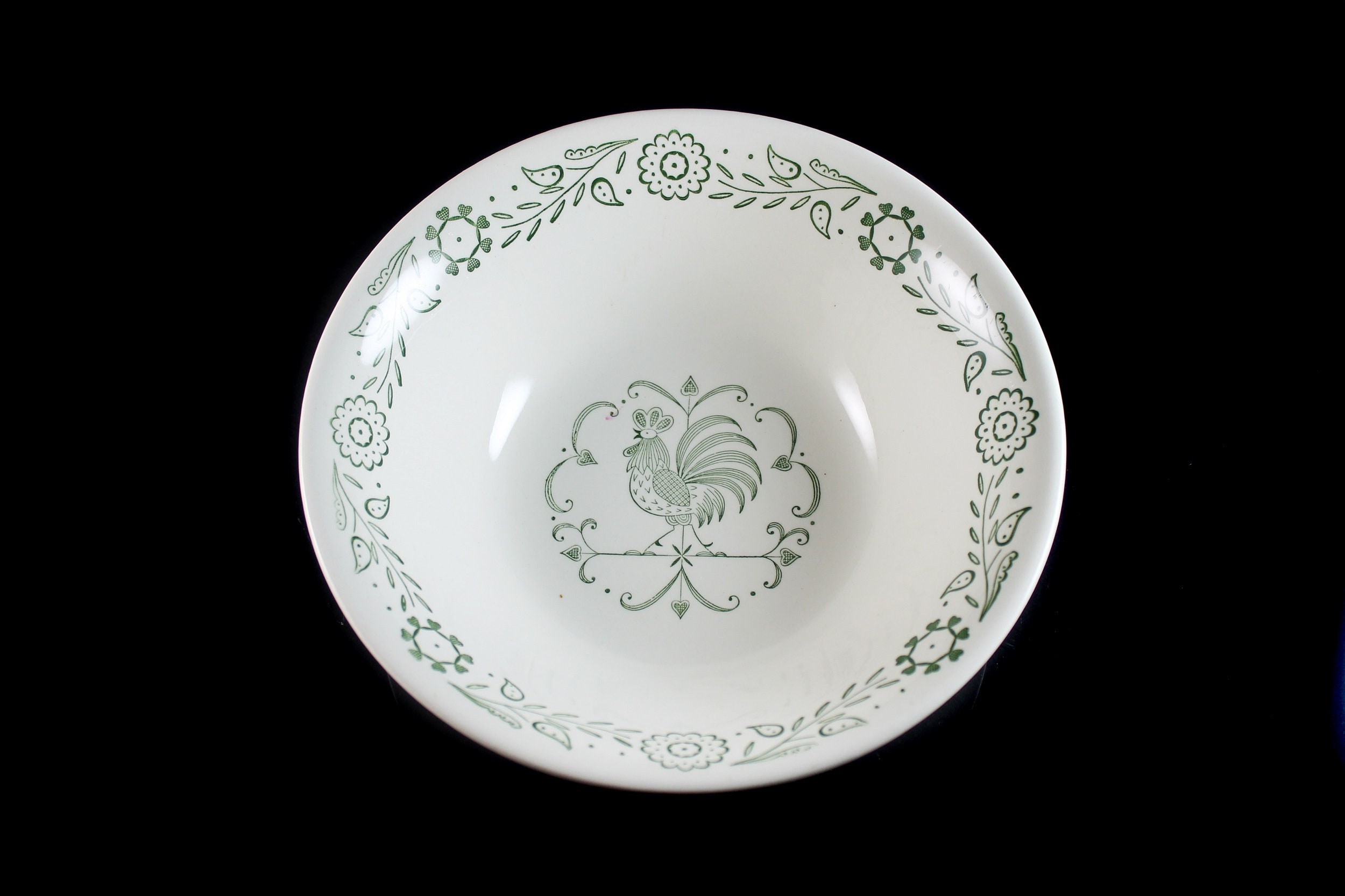 Vegetable Bowl, Scio Pottery, Provincial, Green Roster, Discontinued