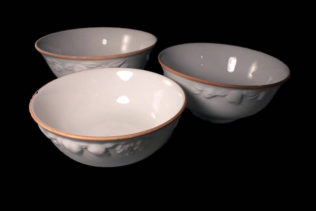 Nesting Bowls, CWC Pottery, Italian Pottery Set of 3, Mixing Bowls