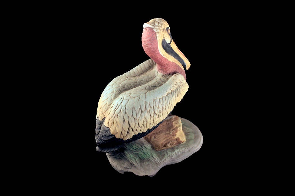 Pelican Figurine, Lefton China, Nest Egg Collection, Porcelain Bisque