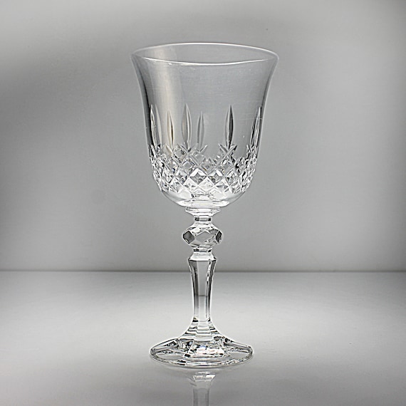 Crystal Wine Glass, Bohemia Crystal, Marquis, Clear Glass, Stemware, Barware, 7 Inch