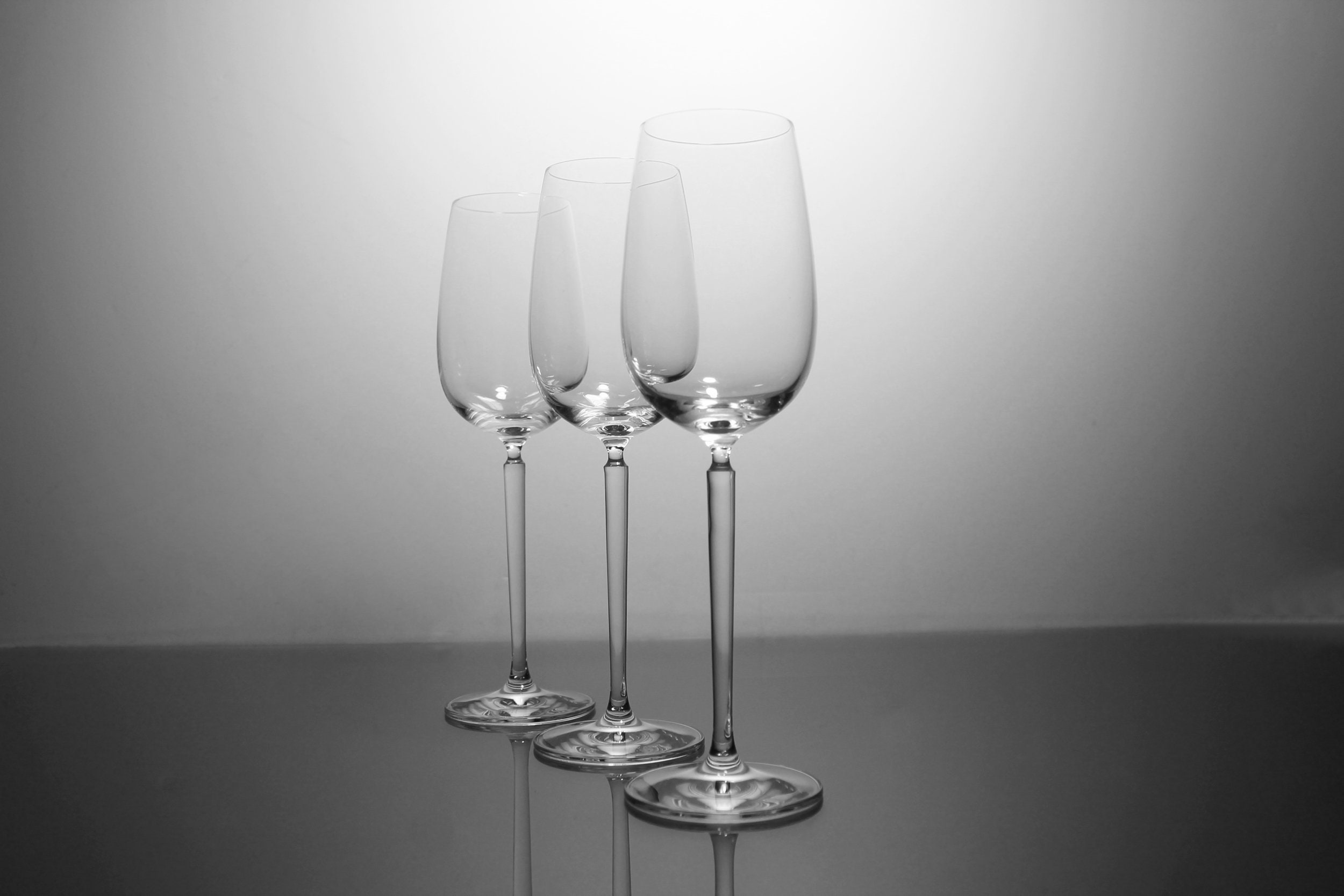 archief Molester Wonder Tall Crystal Wine Glasses, Schott Zwiesel, Eve, Set of 3, Barware, Signed