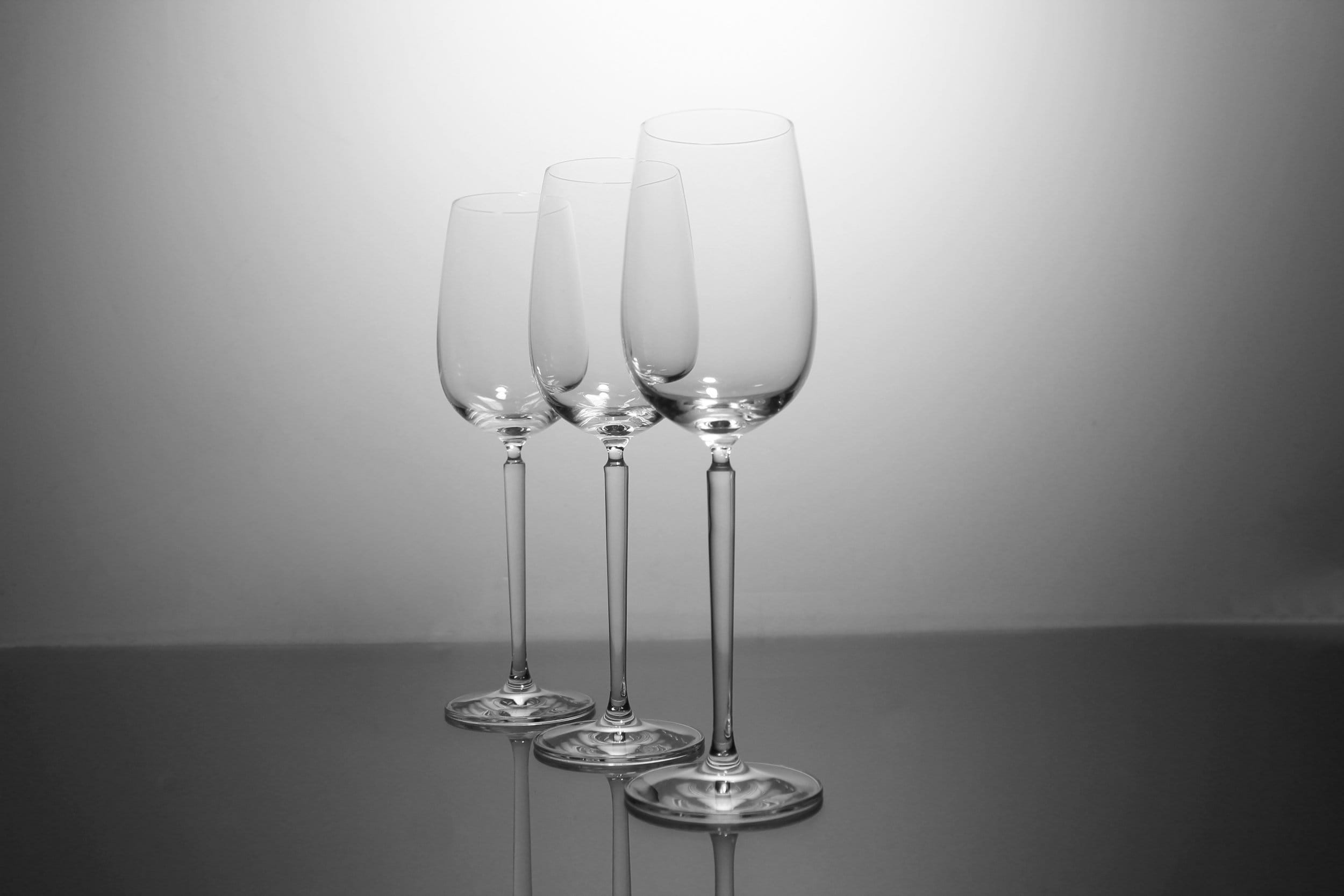 archief Molester Wonder Tall Crystal Wine Glasses, Schott Zwiesel, Eve, Set of 3, Barware, Signed