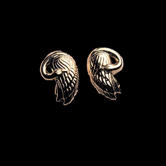 Avon Swan Earrings, Goldtone, Post Style Earrings, New In Box, 1989