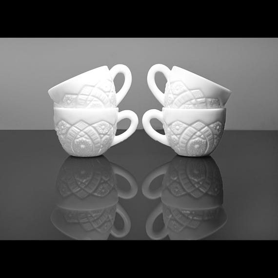 Vintage McKee Concord Milk Glass Punch Cups – Set of 4