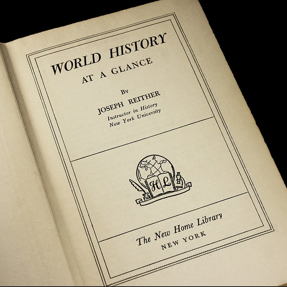 Hardcover Book, World History at a Glance, Joseph Reither, Reference, History