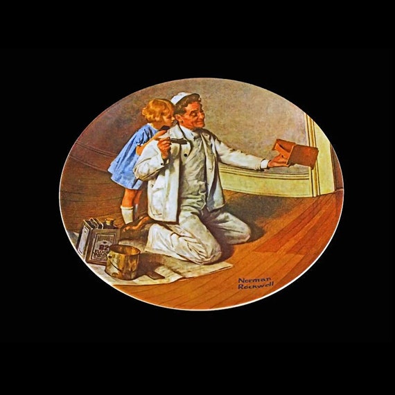 1983 Knowles Collector Plate, Norman Rockwell, The Painter, Limited Edition, Numbered Plate, Wall Decor, Decorative Plate
