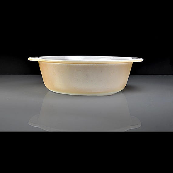 Vintage Fire King Copper Tint Casserole Bowl, Anchor Hocking, 1.5 Quart Round Baking Dish