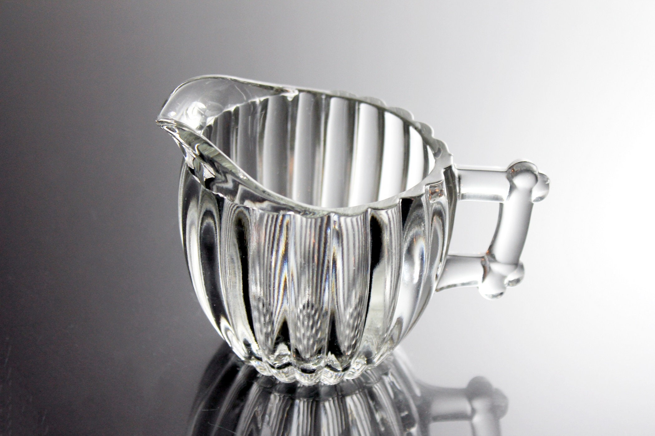 Glass Creamer, National Pattern, Depression Glass, Clear