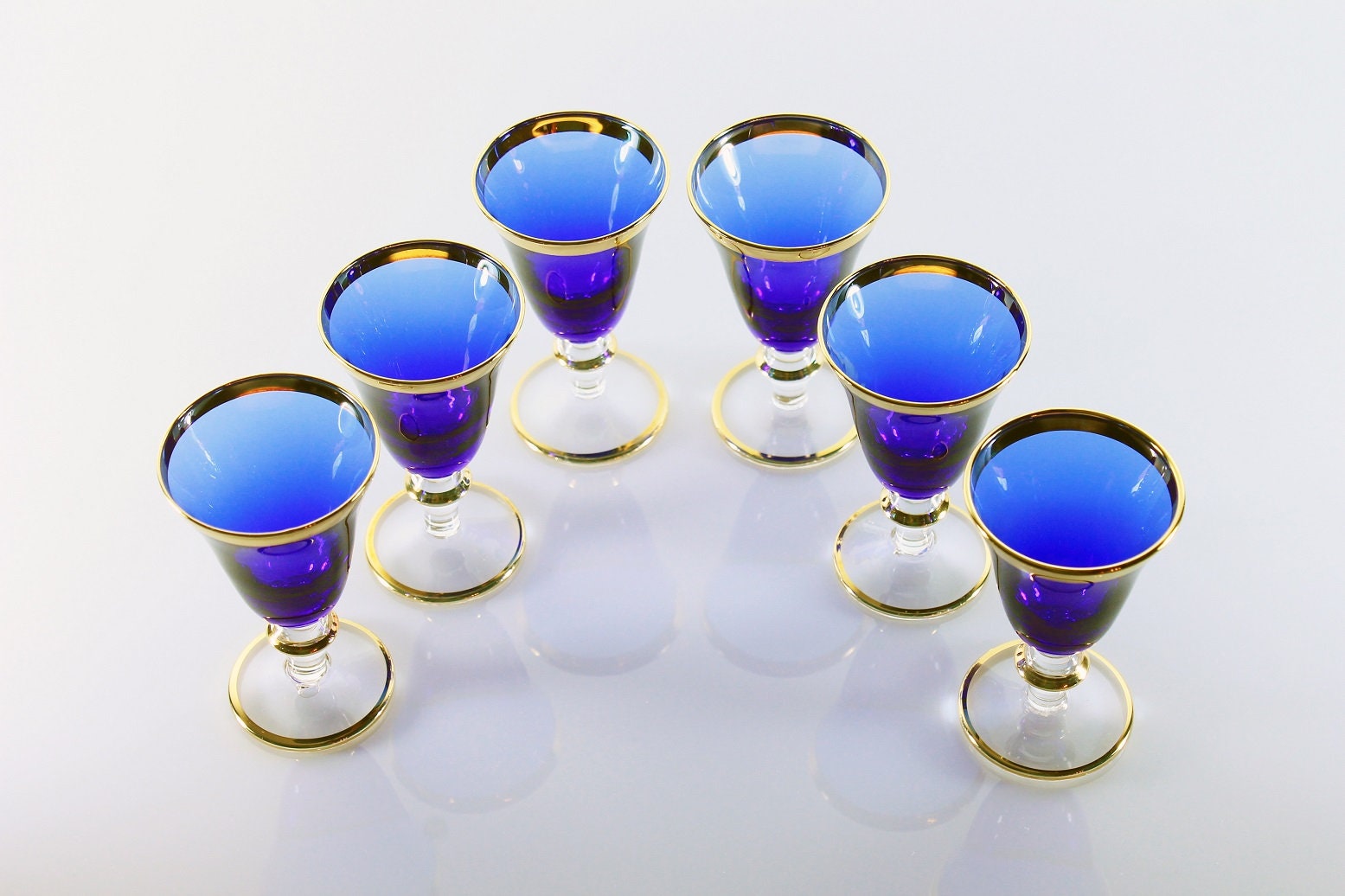Blue Cordial Glasses, Dessert Glasses, Liqueur Glasses, Cocktail