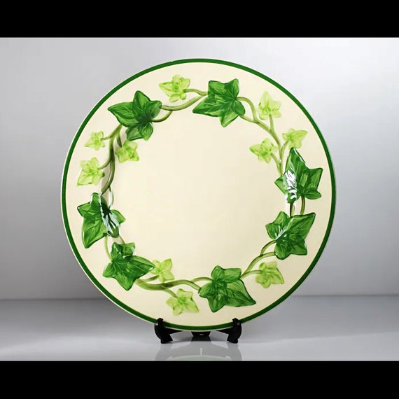 Dinner Plate Franciscan California, Ivy, 10 Inch, Green and Cream