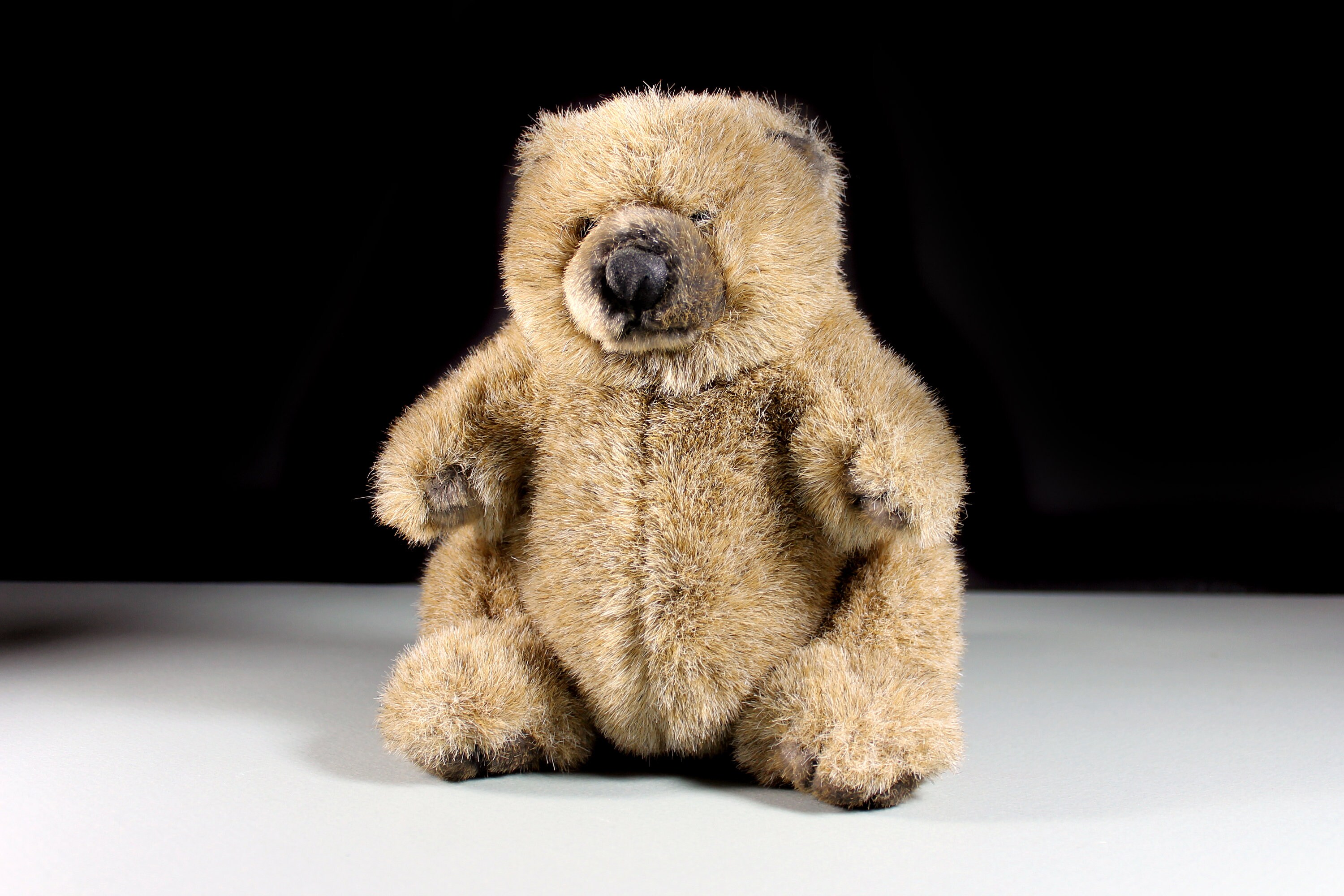Pot Belly Bear, Fancy Zoo, Teddy Bear, Stuffed Animal, Brown, Fluffy, Soft, 9 Inches, Nursery Decor