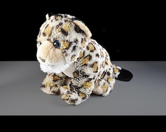 Leopard Plush Stuffed Animal – Soft and Cuddly Sitting Jungle Cat – 9 Inch Tall, Gently Loved – No Tags