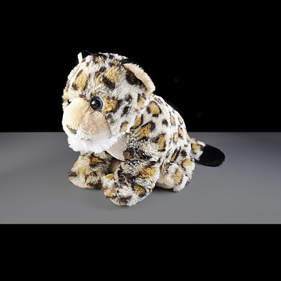 Leopard Plush Stuffed Animal – Soft and Cuddly Sitting Jungle Cat – 9 Inch Tall, Gently Loved – No Tags