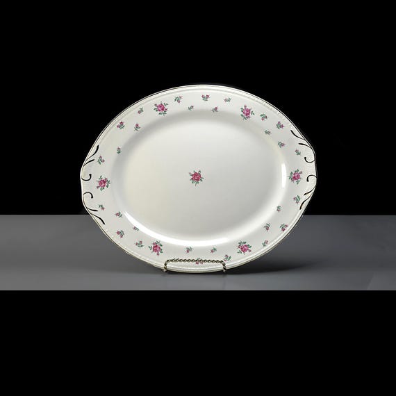 Homer Laughlin Rambler Rose Platter Georgian 1951