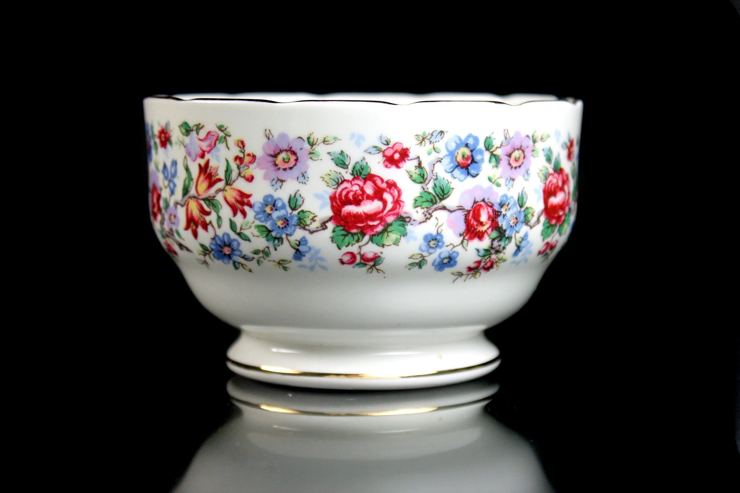 Sherbet Dessert Bowl, Staffordshire, Springtime, England, Bone China