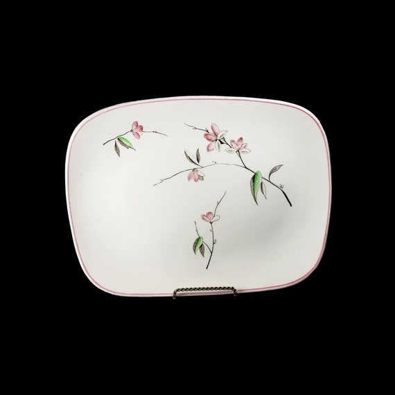 Platter, J & G Meakin, Blossom Lane, 14 Inch, Pink and Gray Floral