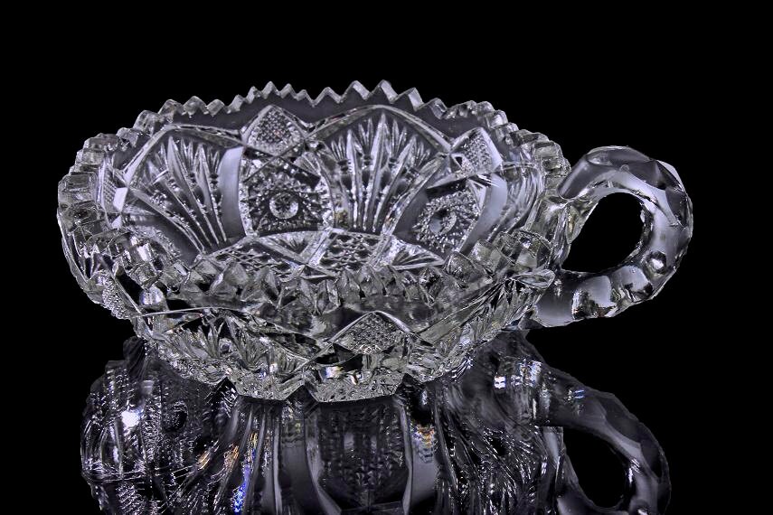 EAPG Nappy, Antique, Imperial Glass, Sawtooth Edge, Star and Fan Design