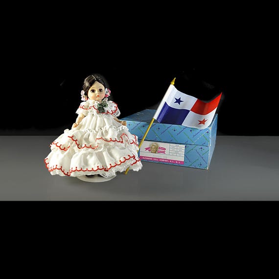 Madame Alexander Panama Doll with Box and Flag, 8 Inch International Series