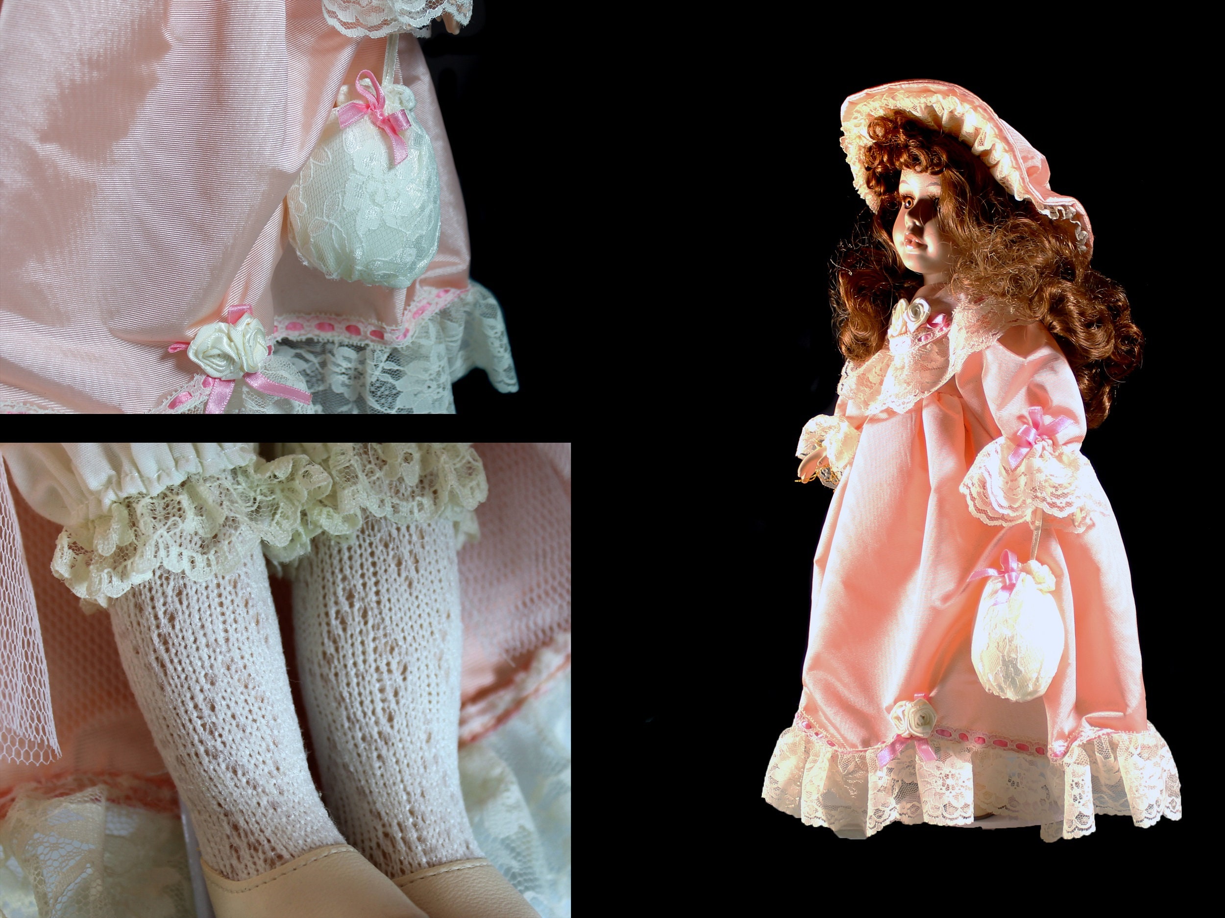 Porcelain Doll Dan Dee Collector S Choice Victorian Pink Dress 16 Inch Bisque Porcelain