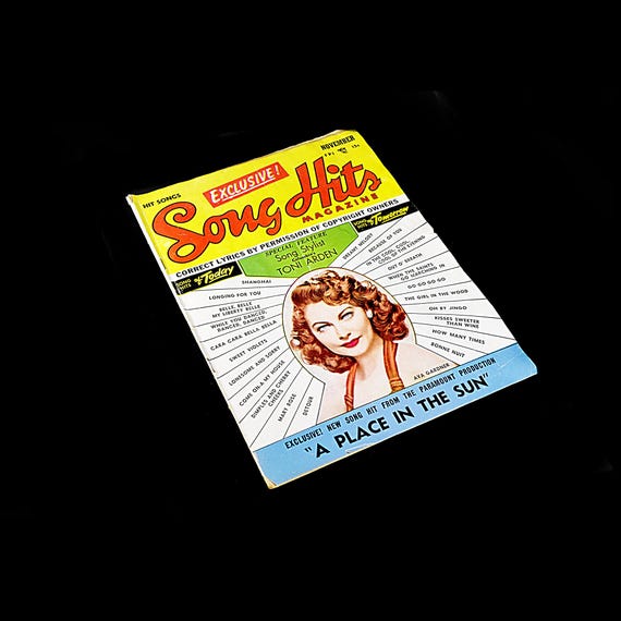 Song Hits Magazine - November 1951, Vol. 15 No. 4 - Ava Gardner on Cover, Classic Lyrics, Collectible Music Memorabilia