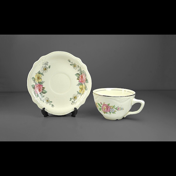 Homer Laughlin Virginia Rose Armand Cup and Saucer Set