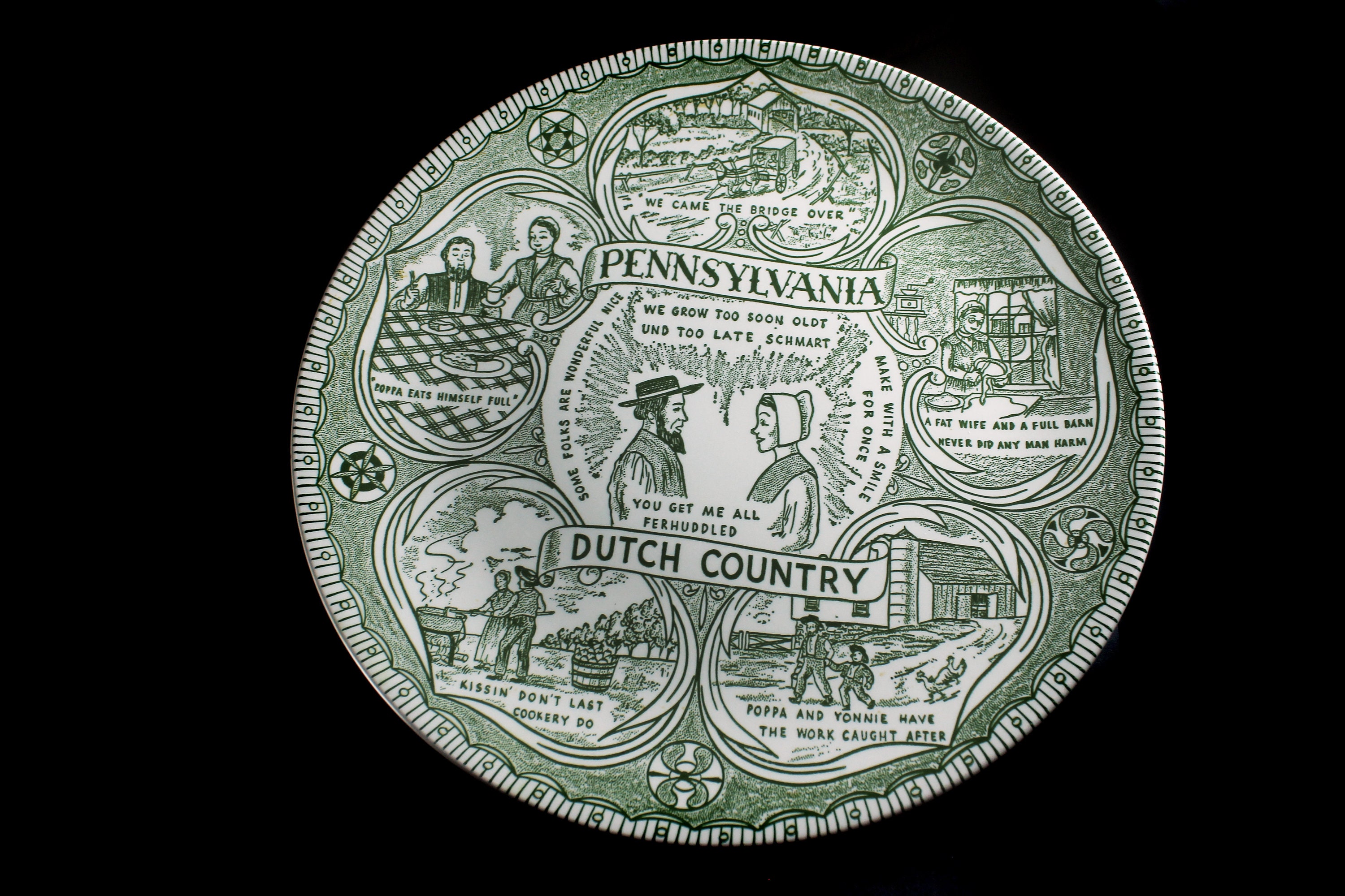 Pennsylvania Souvenir Plate, Dutch Country, State Plate, Collectors