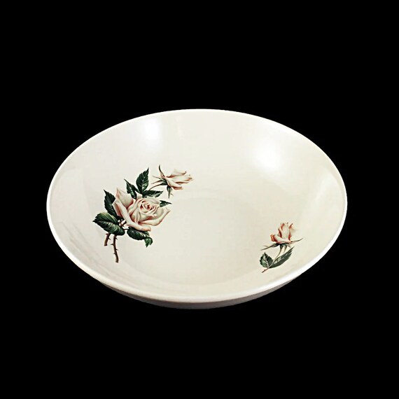 Vegetable Bowls, Universal Pottery, Ballerina, White Rose Pattern, Made in USA, Porcelain, Serving Bowl