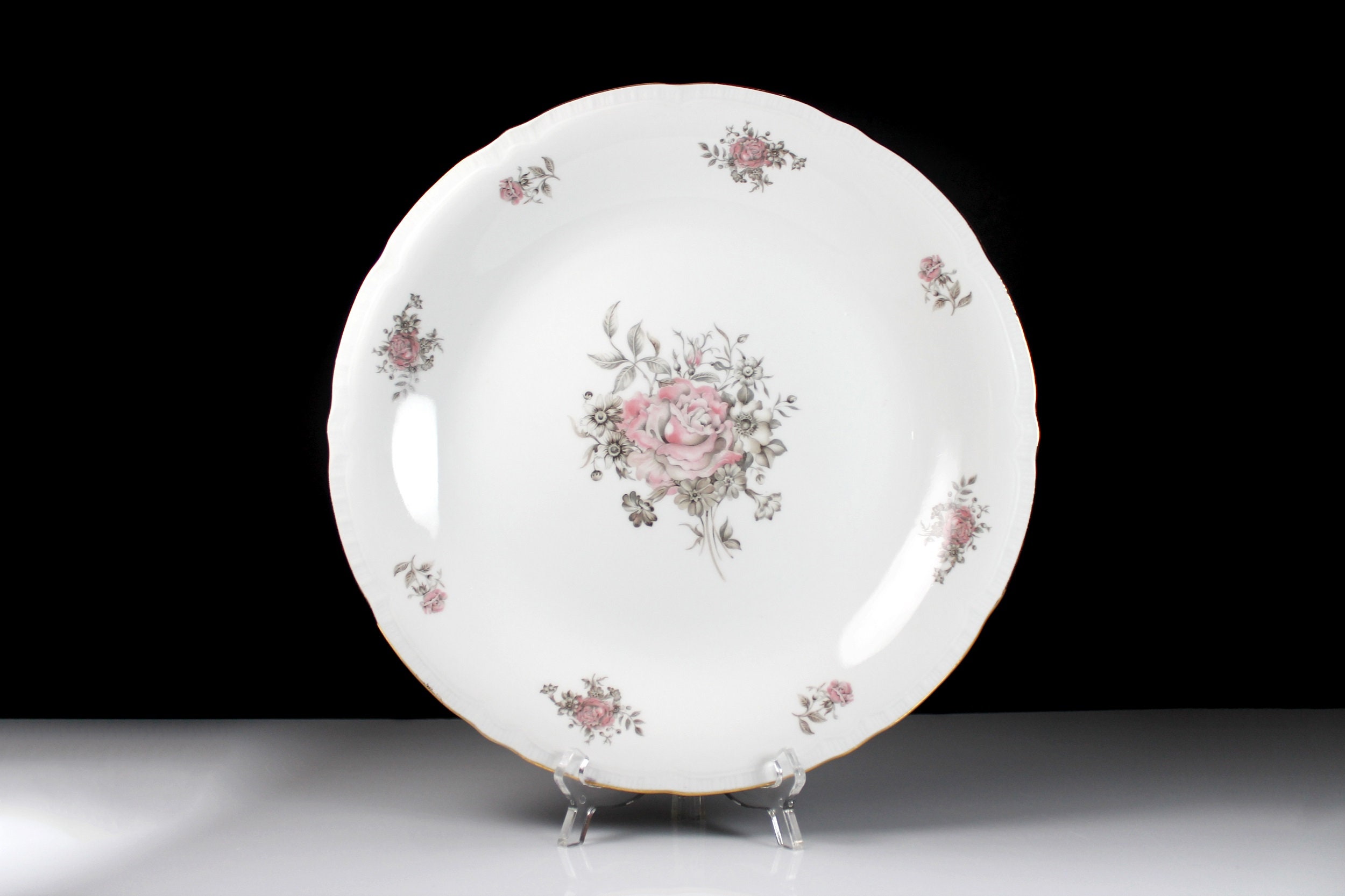 Chop Plate, Fine Bohemian China, Made in Czechoslovakia, Maria Pattern