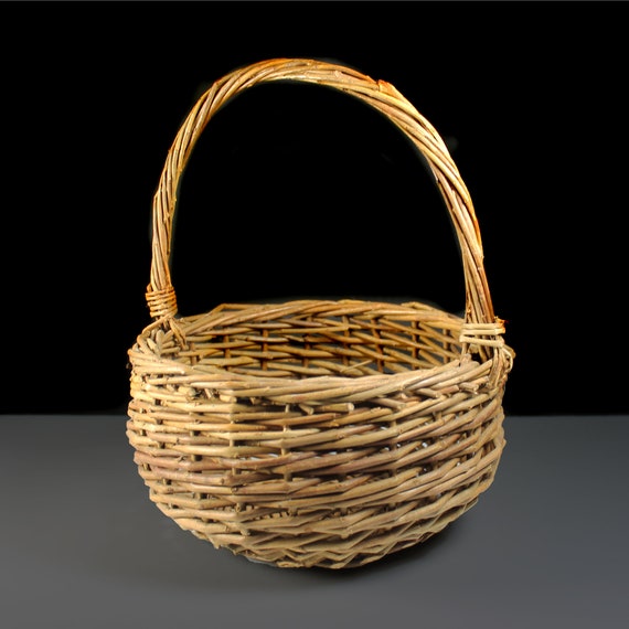 Hickory Woven Basket, Twig Basket, Storage Basket, Home Decor, Farmhouse Decor