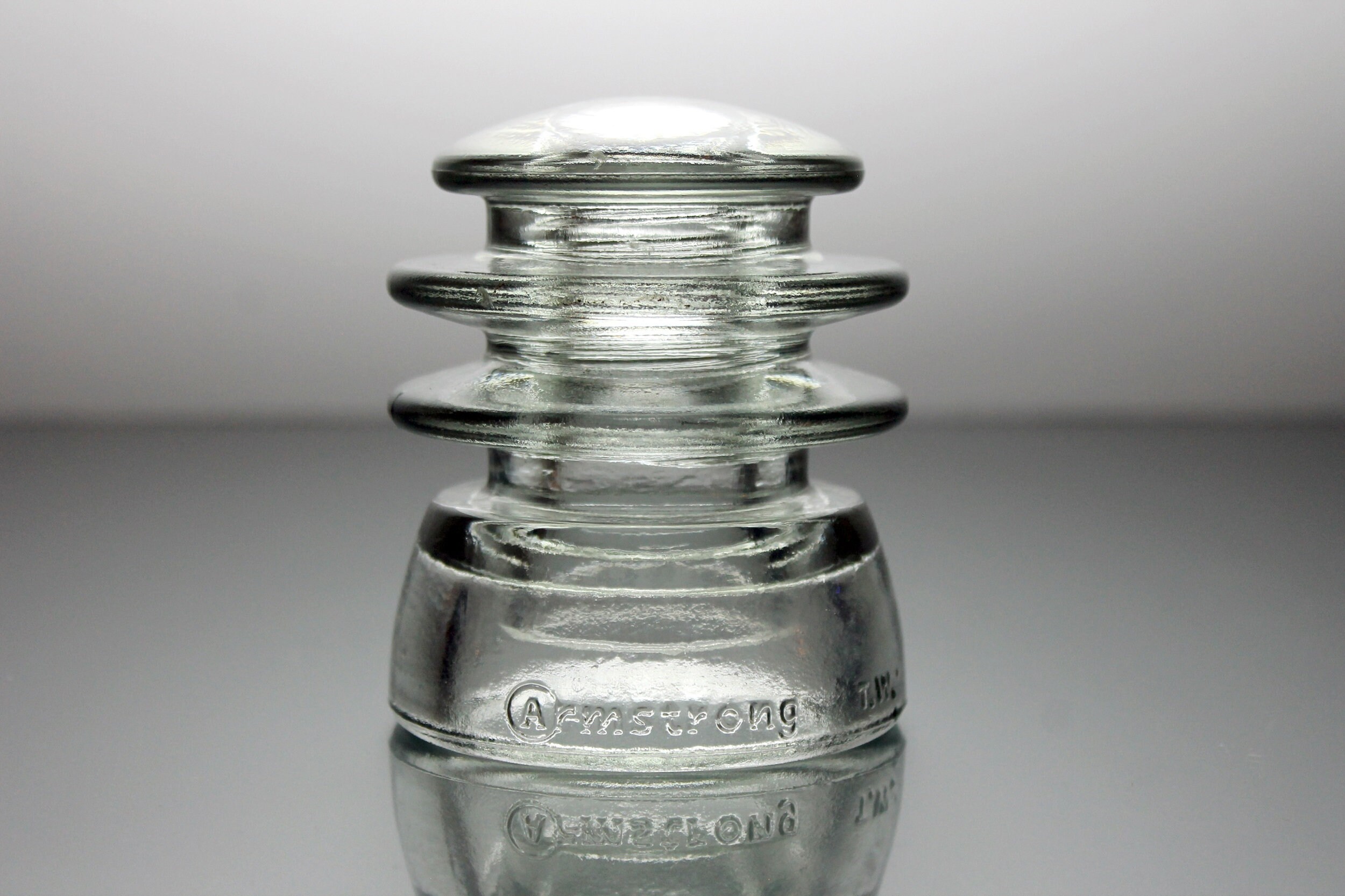 Armstrong T. W. Insulators, Clear Glass, Collectible, Paperweight