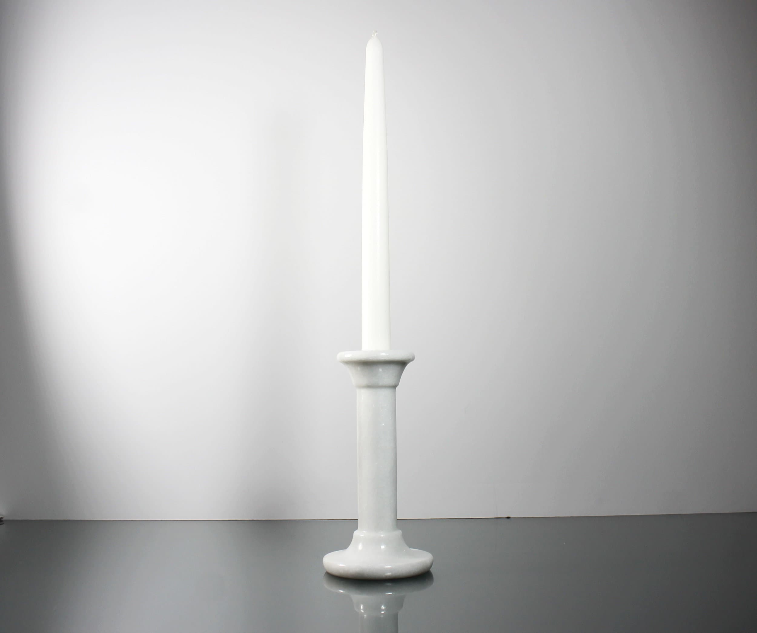 Marble Pillar Candlestick, 6 Inch, Candle Holder, White Taper Candle ...