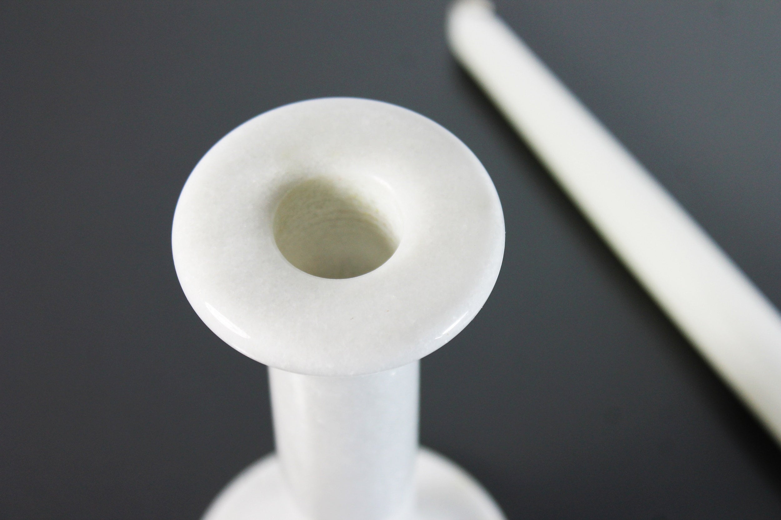 Marble Pillar Candlestick, 6 Inch, Candle Holder, White Taper Candle ...