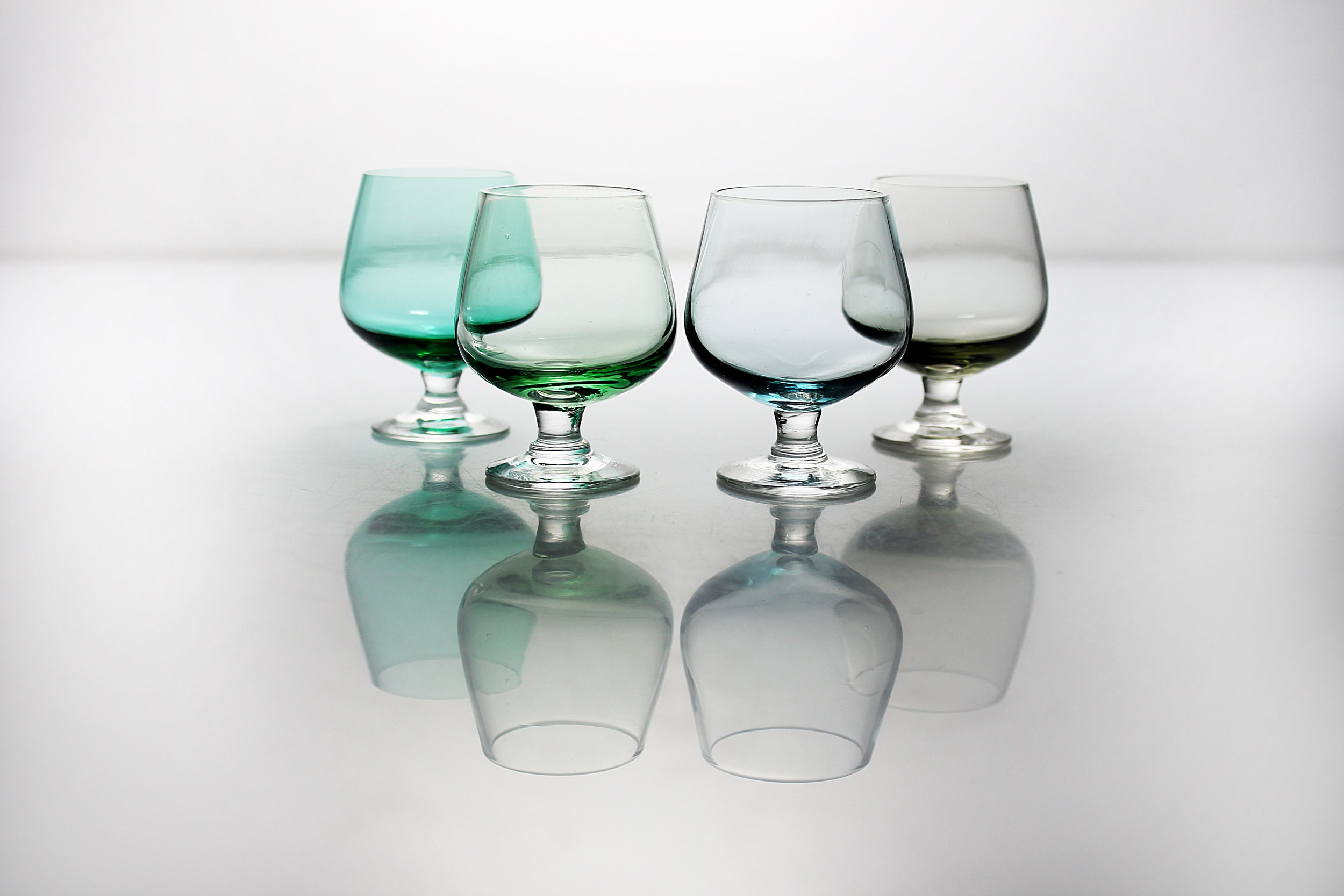 Miniature Brandy Snifters, Various Colors, Set of 4, Aperitif Glasses, Cocktail Glasses